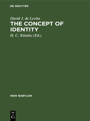 cover image of The concept of identity